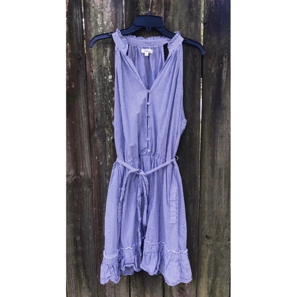 Women’s Takara Blue and White Midi Dress